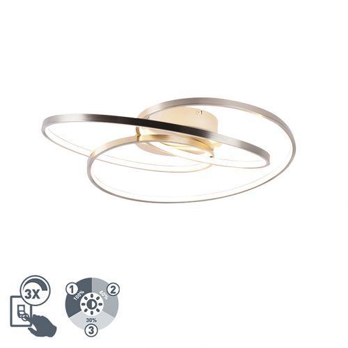 Stropné svietidlo oceľové 60 cm vrátane LED 3-stupňové stmievateľné - Rowin