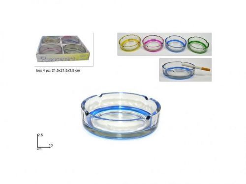 Popoľník sklo 10cm rôzne farby