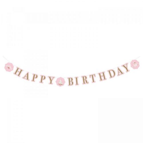 Amscan Banner Happy Birthday - Ružový zámok/Labuť 170 x 15 cm