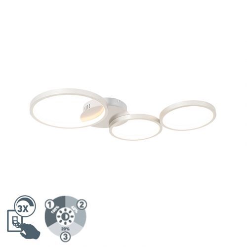 Stropná lampa biela vrátane LED 3-stupňového stmievateľného 3-svetla - Pande