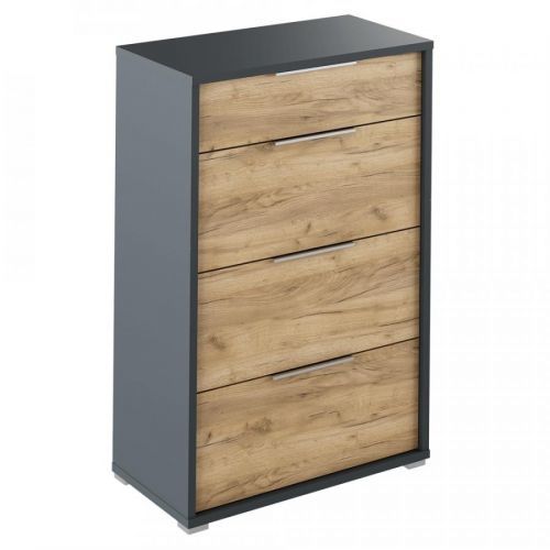 KONDELA Rioma New Typ 22 zásuvková komoda grafit / dub artisan