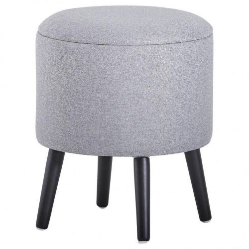 Ambia Home TABURETKA, drevo, textil, kompozitné drevo, 40/46/40 cm - sivá, čierna