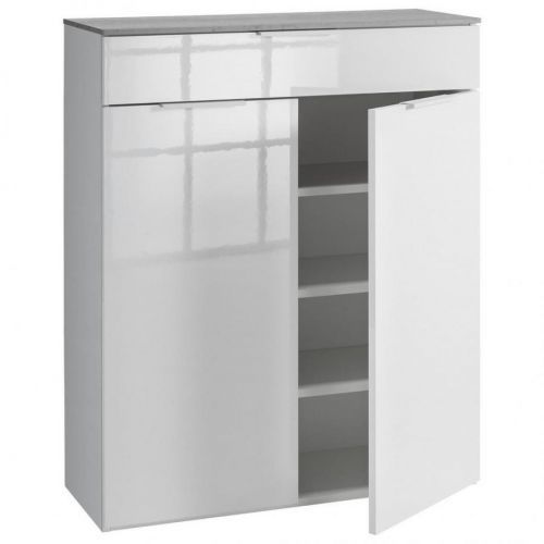 Xora SKRINKA NA TOPÁNKY, antracitová, biela, 90/108/35 cm - antracitová, biela