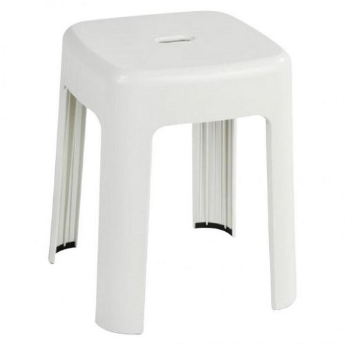 KÚPEĽŇOVÁ TABURETKA, biela, 37/37/45,5 cm - biela