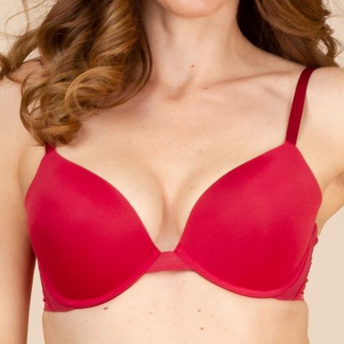 Podprsenka Plunge push up QF5613E - Calvin Klein červená 70B