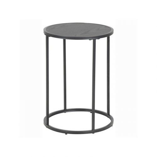 Kulatý odkládací stolek Rena šedý