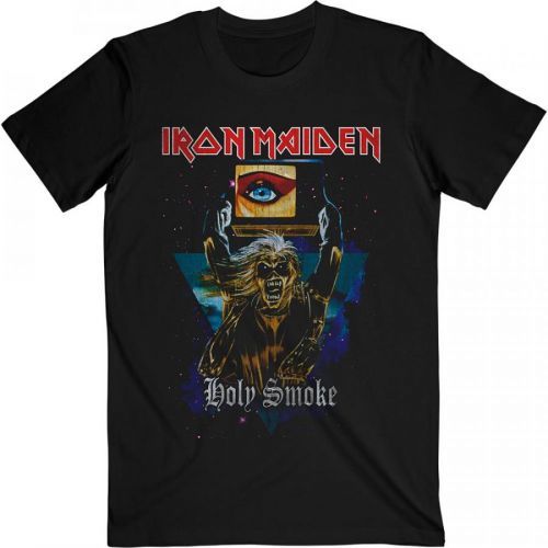 Iron Maiden - Tričko Holy Smoke Space Triangle - Muž, Unisex, Čierna, S
