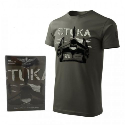 Tričko Antonio Luftwaffe Junkers Ju-87 STUKA - olivové, L