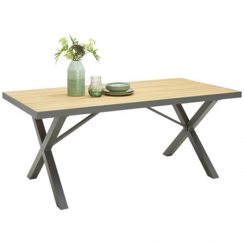 Ambia Garden ZÁHRADNÝ STÔL, drevo, kov, 180/91/74 cm - antracitová, prírodné farby