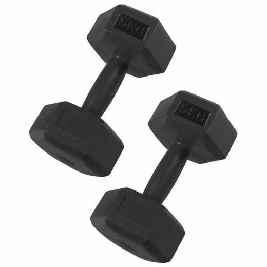 SPRINGOS Jednoručné činky 5kg čierne - 2ks
