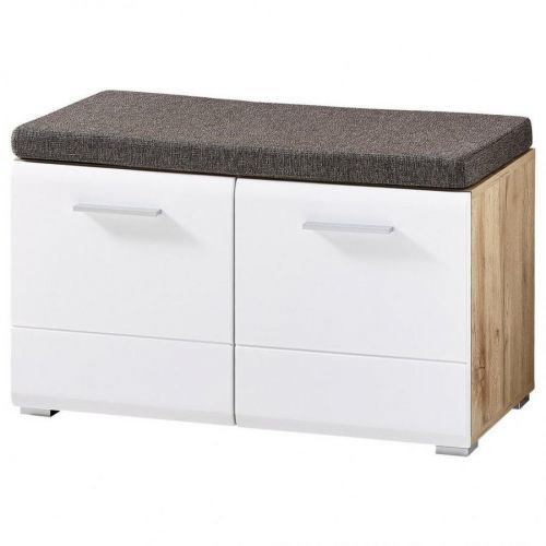 Voleo LAVICA DO PREDSIENE/ŠATNÍKA, biela, farby dubu, 80/48/37 cm - biela, farby dubu