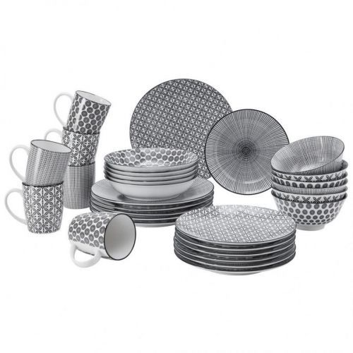 Ritzenhoff Breker KOMBINOVANÝ SERVIS, 30-dielne, porcelán - čierna, biela
