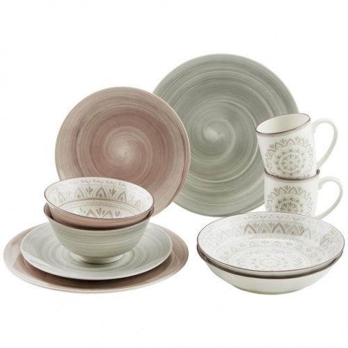 Ritzenhoff Breker KOMBINOVANÝ SERVIS, 30-dielne, kamenina - hnedá, sivá