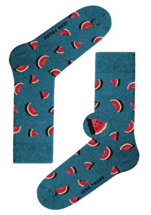 Pánske ponožky John Frank JFLSFUN77 UNI petrolejová