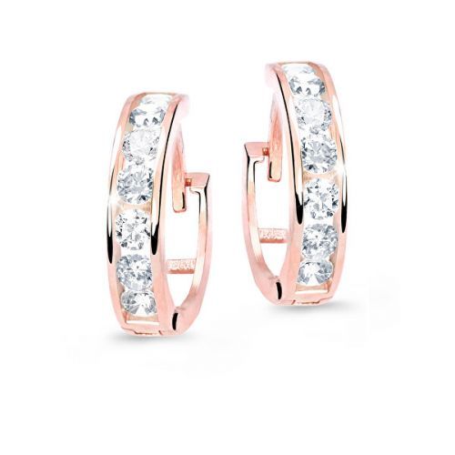 Cutie Jewellery Slušivé detské náušnice z ružového zlata C3345-80-X-4 biela