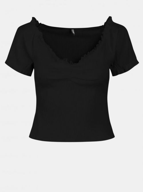 Čierny crop top Pieces Tegan