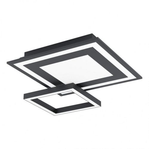 LED STROPNÁ LAMPA, 45/45/7 cm - čierna, biela