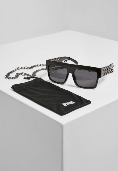 Urban Classics Sunglasses Zakynthos with Chain black/silver - One Size