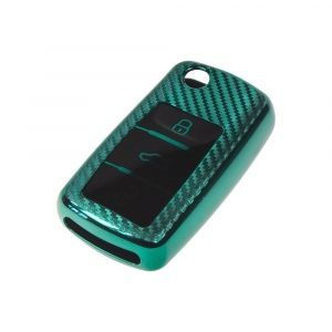 TPU obal kľúča Seat / Škoda / VW - carbon zelený
