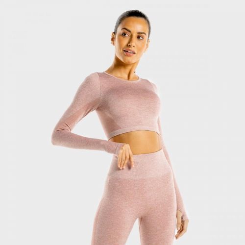 Squat Wolf Športový Top Marl Seamless Crop Top Rose Gold  XS
