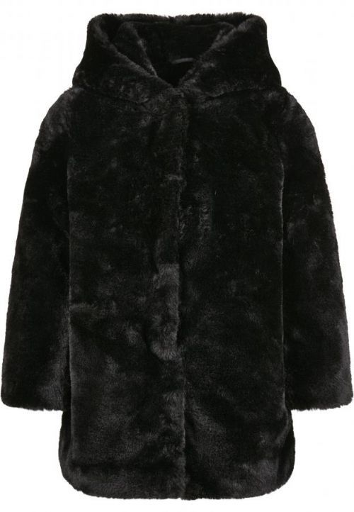 Urban Classics Girls Hooded Teddy Coat black - 110/116