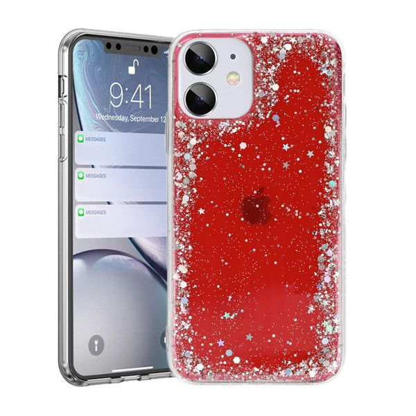 IZMAEL Samsung Galaxy A21s Puzdro s trblietkami  KP23532 červená