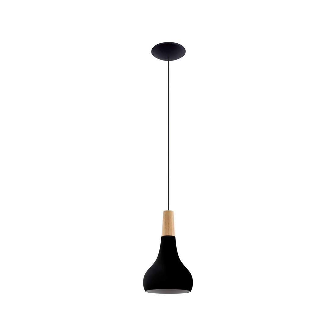 Závesné svietidlo Sabinar, 1-pl., čierna, Ø 18 cm