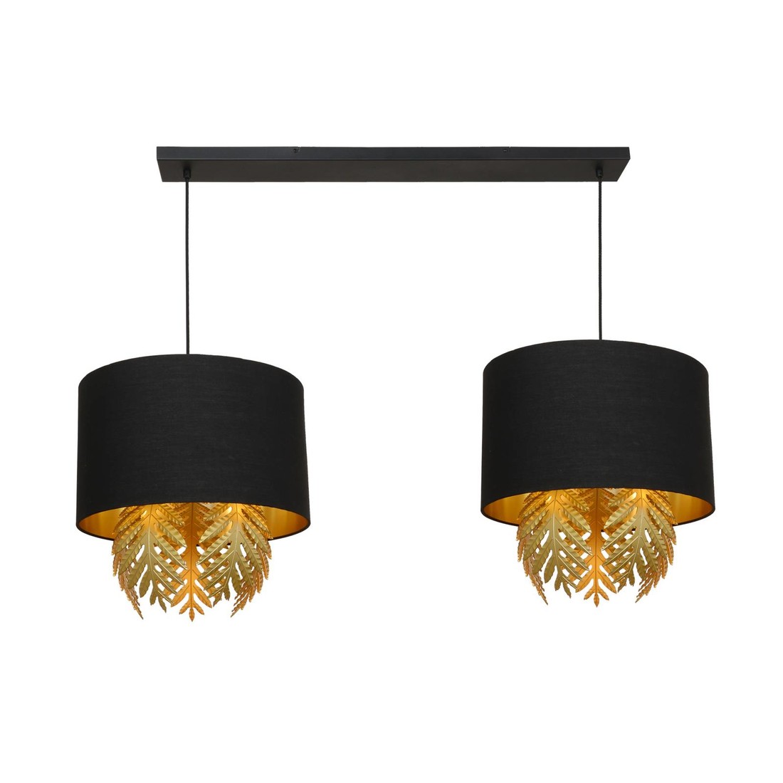 Lucande Malviras závesná lampa lístkový dekór 2pl.
