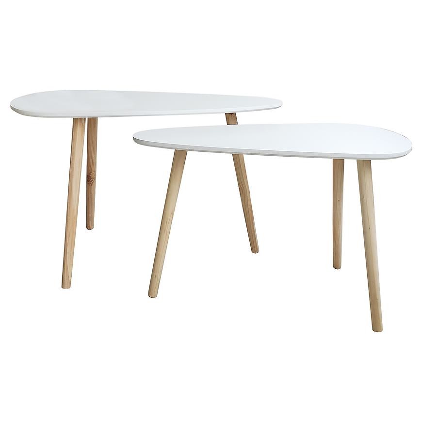 Konferenčný stolík Frej biela/dub prírodný