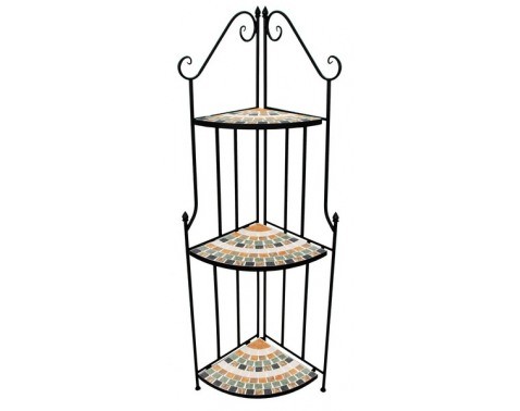 Rohový regál Mosaic, čierny/zelený%