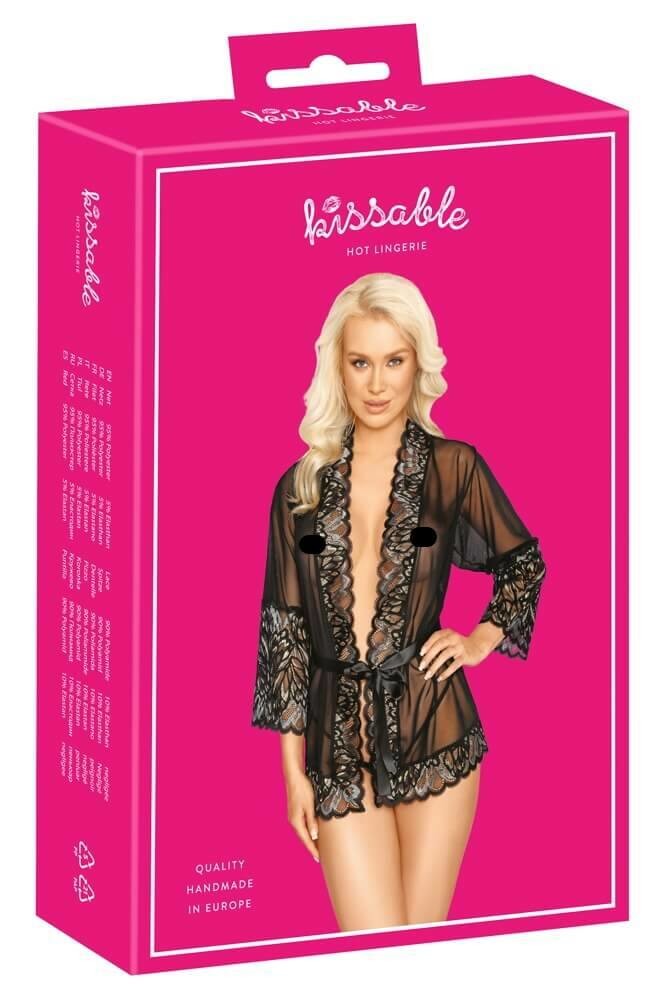 Kissable - Ribbon Short Robe (Black)