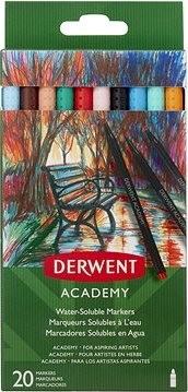 DERWENT Academy Markers Water-Soluble 20 farieb