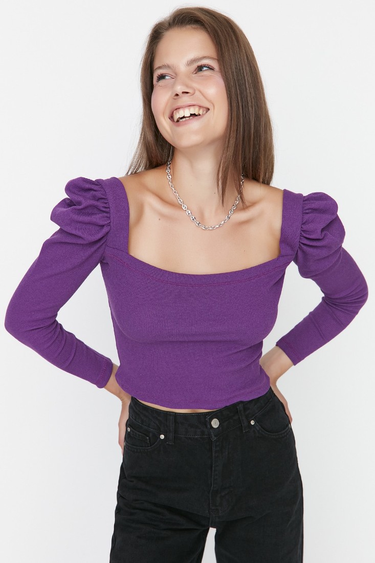 Dámsky top Trendyol TWOAW22BZ0132/Brown