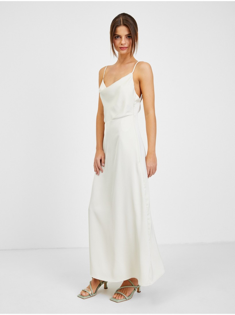 Creamy Women's Satin Maxi-dresses for hangers VILA Ravenna - Ladies