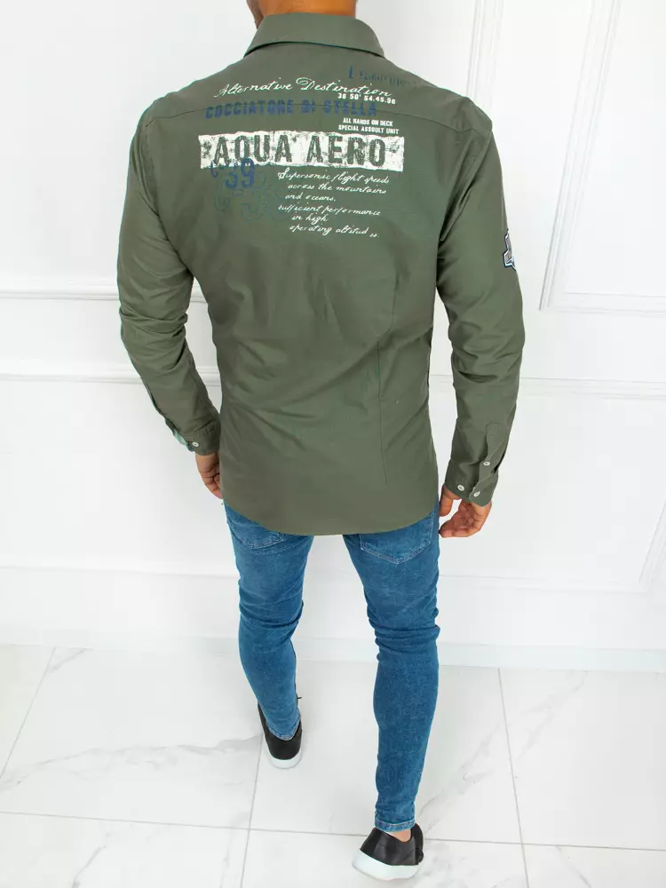 Dstreet DX2275 men's green shirt