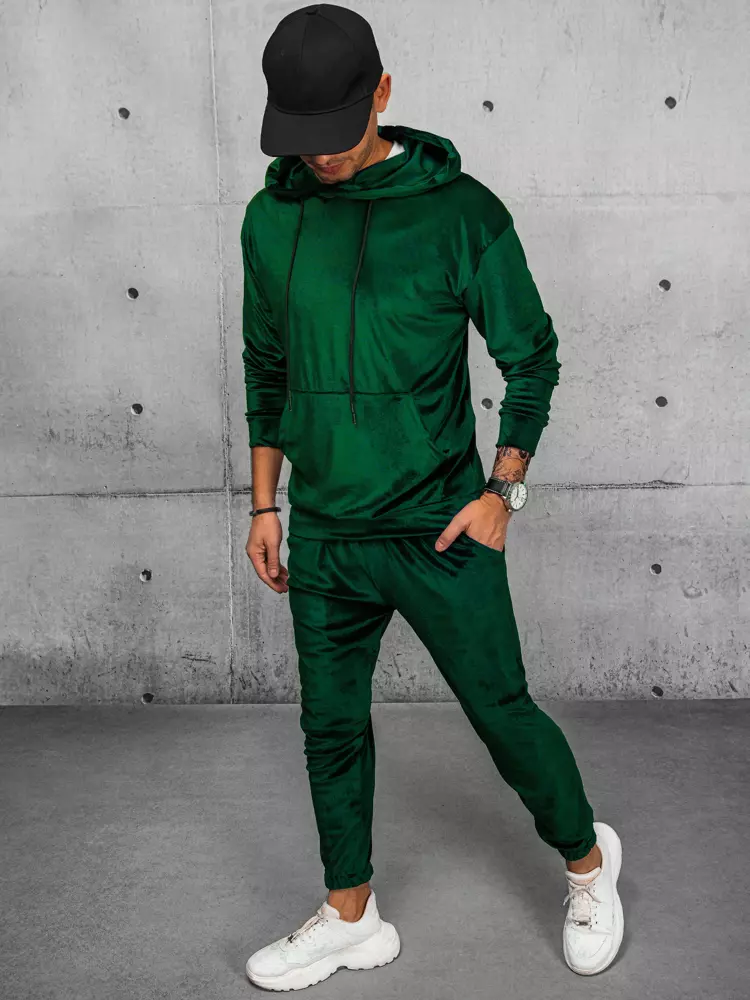 Men's green velor tracksuit Dstreet AX0702