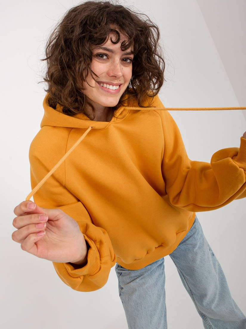 Dark yellow basic oversize sweatshirt
