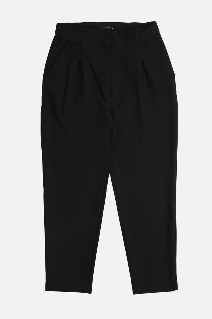 Trendyol Black High Waist Pleated Woven Trousers