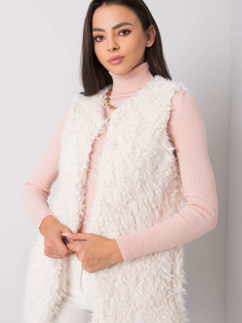 Ecru fur vest