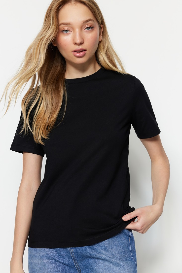 Trendyol Black Crew Neck Basic Knitted T-shirt