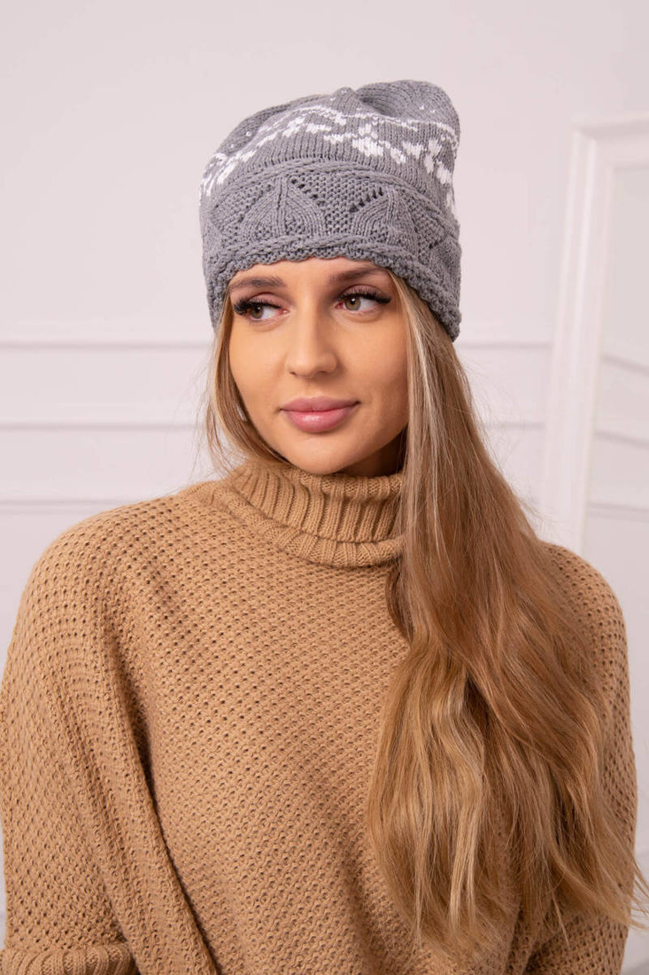Women's cap Kira K374 light gray