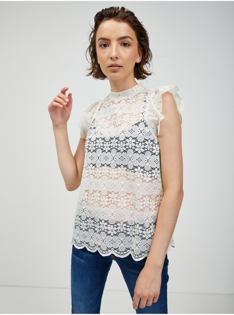 Cream Lace Blouse JDY Blond - Women