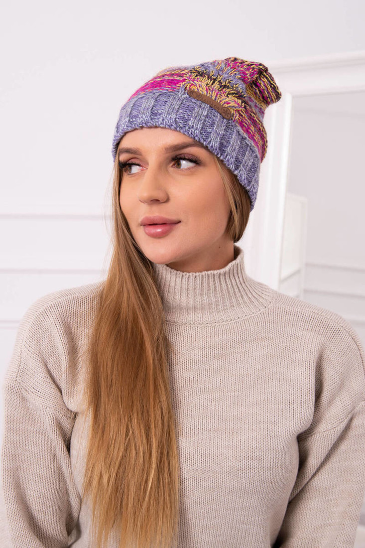 Cap with fleece Monika K256 fuchsia+purple