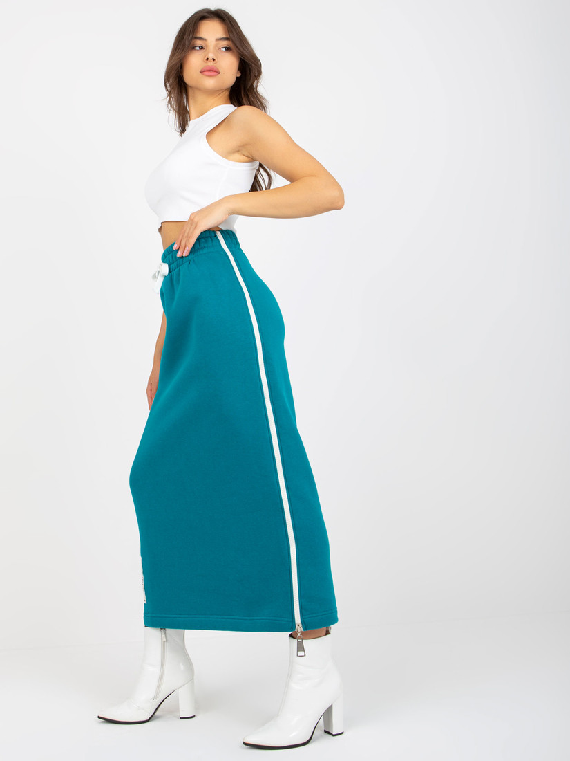 Sea midi sweatshirt skirt with a tie