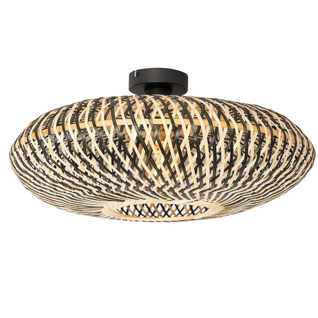 Oosterse plafondlamp zwart bamboe 50 cm - Ostrava