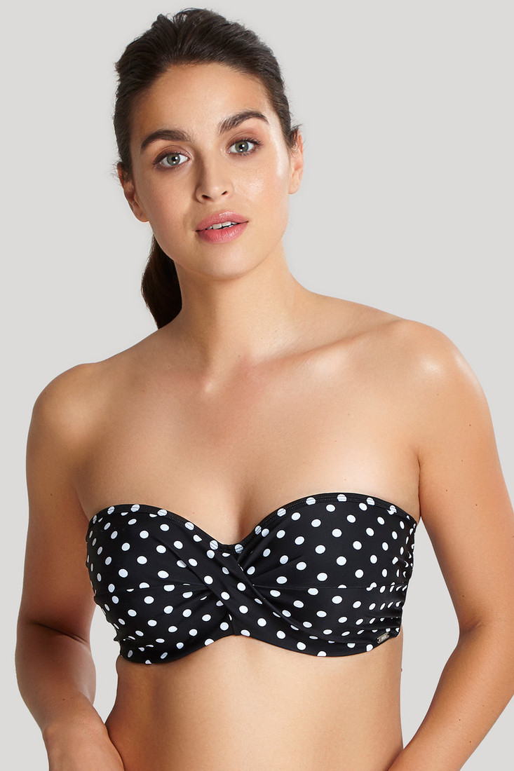 Vrchný diel plaviek Swimwear Anya Spot Bandeau Bikini black/white SW1013 65D