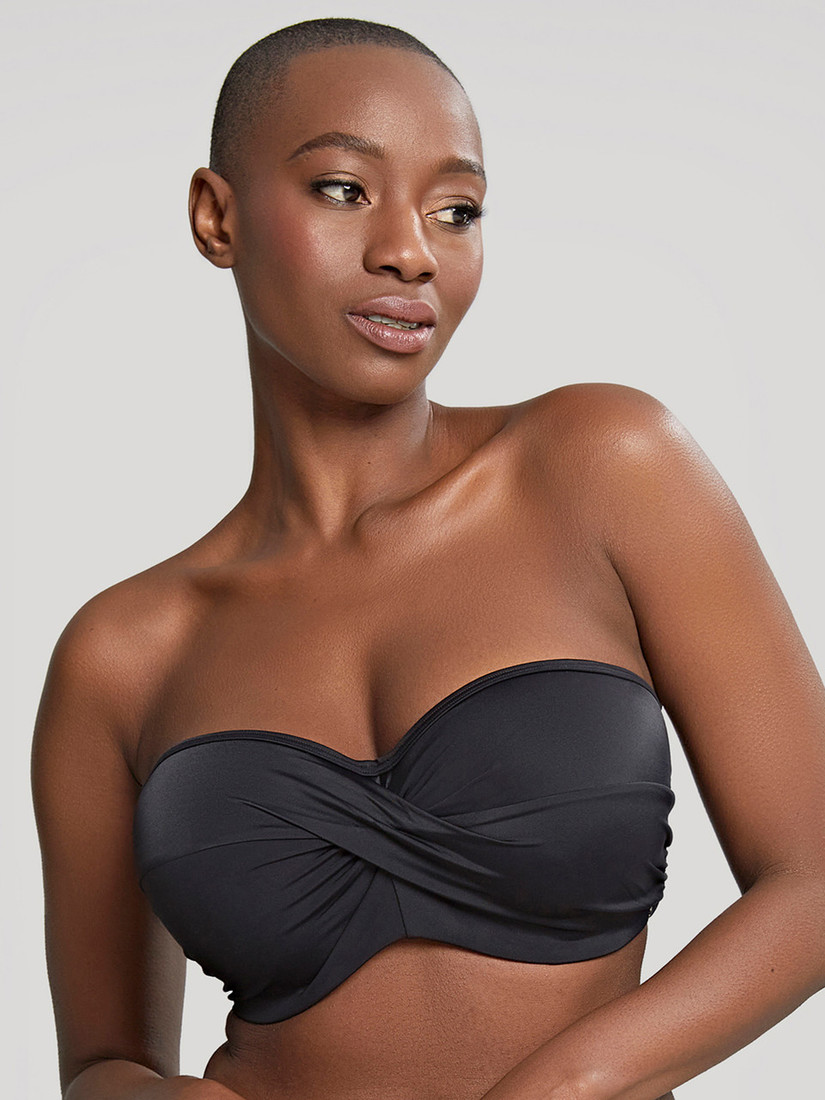 Vrchný diel plaviek Swimwear Anya Riva Bandeau Bikini black SW1303 65D