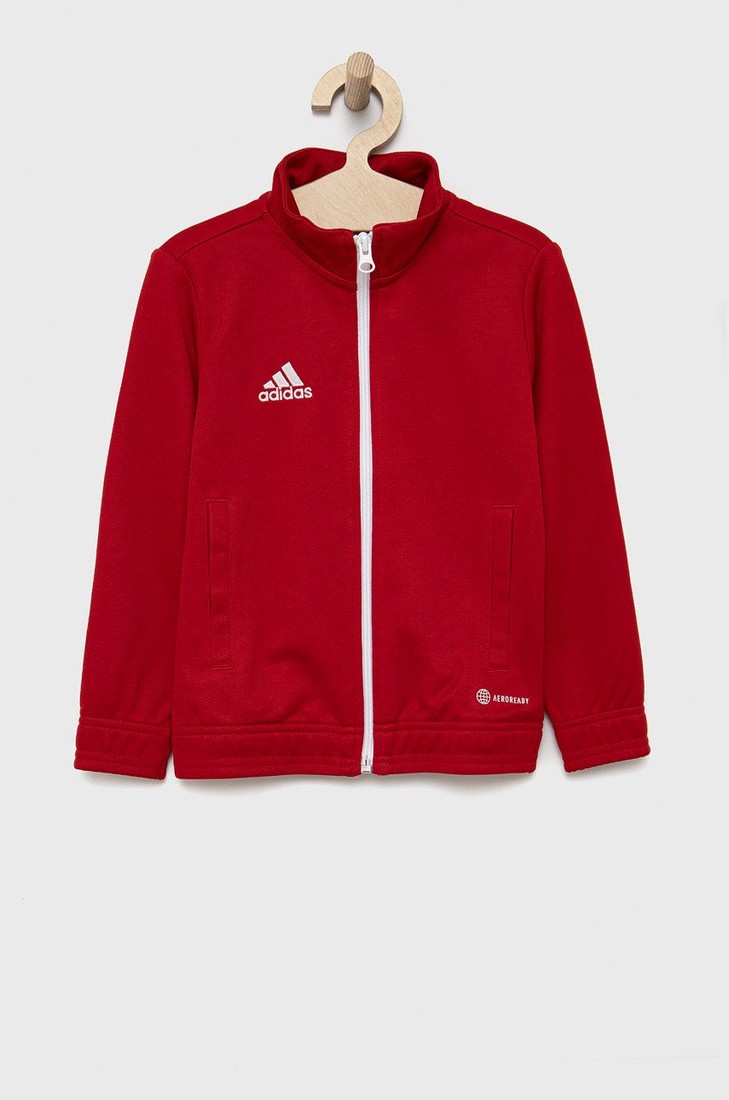 Detská mikina adidas Performance H57563 červená farba, jednofarebná