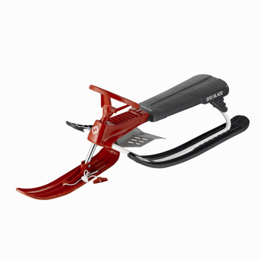 Detské sánky snowblade dvojmiestne čierno-červené