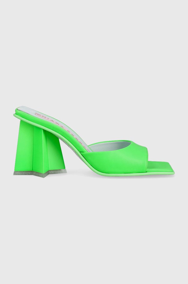 Šľapky Chiara Ferragni CF3132_041 dámske, zelená farba, na podpätku, CF STAR HEEL 85